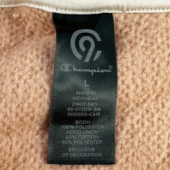 Champion C9 Women's Size Large Jacket Hooded Sherpa Full Zip Closure Pink New - Picture 6 of 16